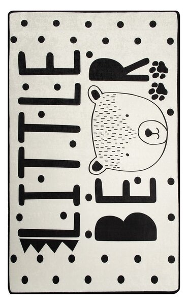 Czarno-biały antypoślizgowy dywan dziecięcy Conceptum Hypnose Little Bear, 100x160 cm
