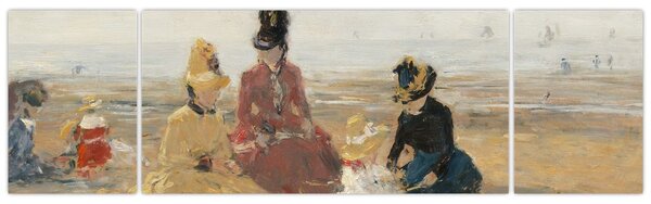 Obraz - Eugène Boudin, On the Beach, Trouville, reprodukcje (170x50 cm)