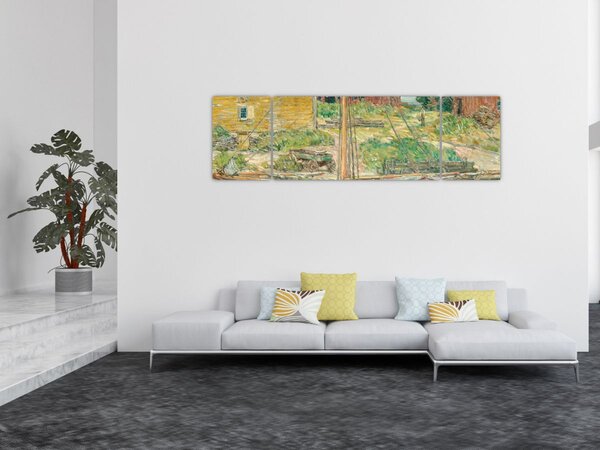 Obraz - Childe Hassam, Oyster Sloop, Cos Cob, reprodukcje (170x50 cm)