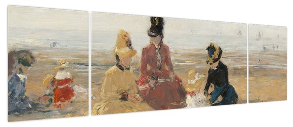 Obraz - Eugène Boudin, On the Beach, Trouville, reprodukcje (170x50 cm)
