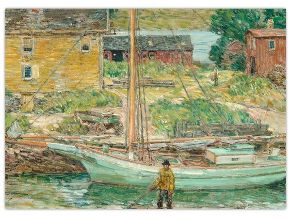 Obraz - Childe Hassam, Oyster Sloop, Cos Cob, reprodukcje (70x50 cm)