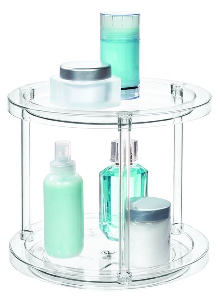 Okrągły obrotowy dwupoziomowy stojak na pojemniki iDesign The Home Edit, ⌀ 24,1 cm