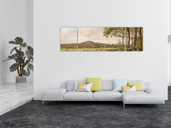 Obraz - French 19th Century, Race Course at Longchamps, reprodukcje (170x50 cm)