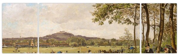 Obraz - French 19th Century, Race Course at Longchamps, reprodukcje (170x50 cm)