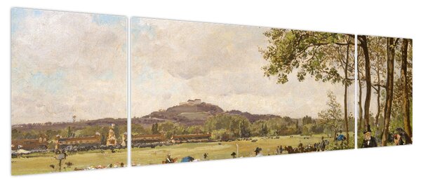 Obraz - French 19th Century, Race Course at Longchamps, reprodukcje (170x50 cm)