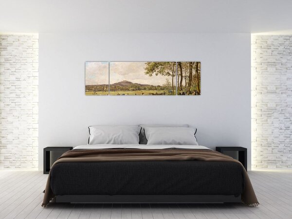 Obraz - French 19th Century, Race Course at Longchamps, reprodukcje (170x50 cm)