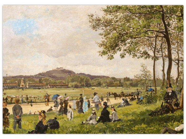 Obraz - French 19th Century, Race Course at Longchamps, reprodukcje (70x50 cm)