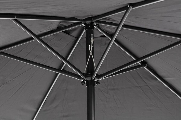 Czarny parasol ogrodowy ø 300 cm Happy Sun – Bonami Essentials