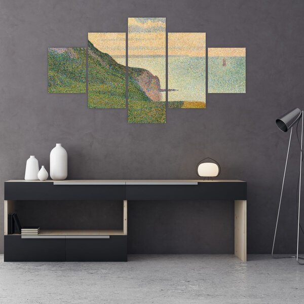 Obraz - Georges Seurat, Seascape at Port-en-Bessin, Normandy, reprodukcje (125x70 cm)