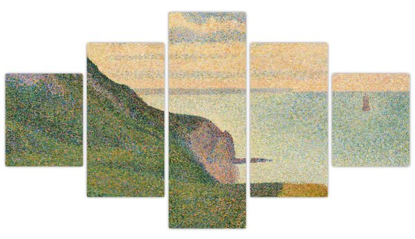 Obraz - Georges Seurat, Seascape at Port-en-Bessin, Normandy, reprodukcje (125x70 cm)