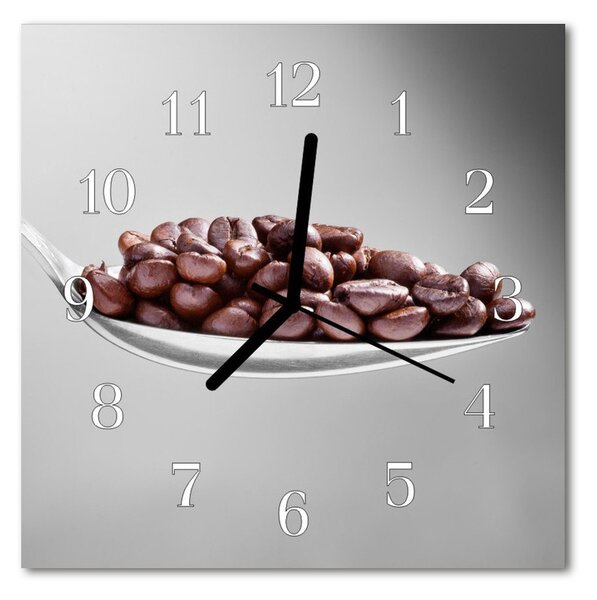 Zegar szklany kwadratowy Łyżka kawy
