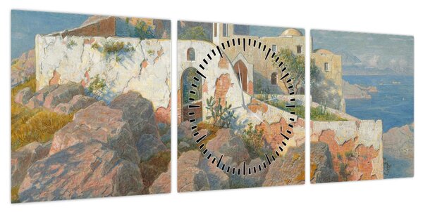 Obraz - William Stanley Haseltine, Santa Maria a Cetrella, Anacapri, reprodukcje (z zegarem) (90x30 cm)