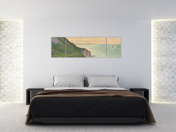 Obraz - Georges Seurat, Seascape at Port-en-Bessin, Normandy, reprodukcje (170x50 cm)