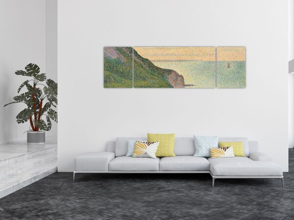 Obraz - Georges Seurat, Seascape at Port-en-Bessin, Normandy, reprodukcje (170x50 cm)