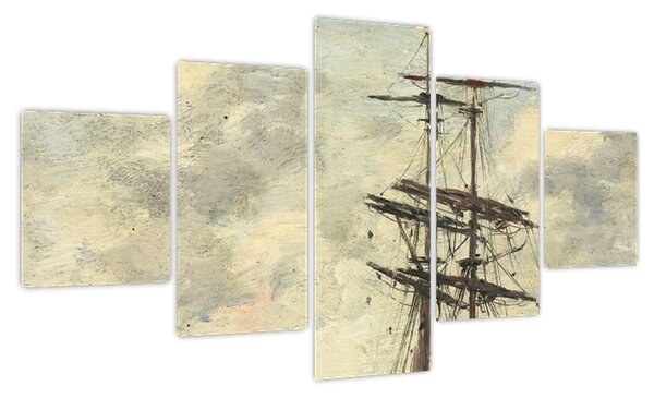 Obraz - Eugène Boudin, Ship on the Touques, reprodukcje (125x70 cm)