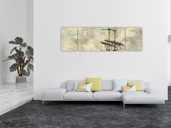 Obraz - Eugène Boudin, Ship on the Touques, reprodukcje (170x50 cm)