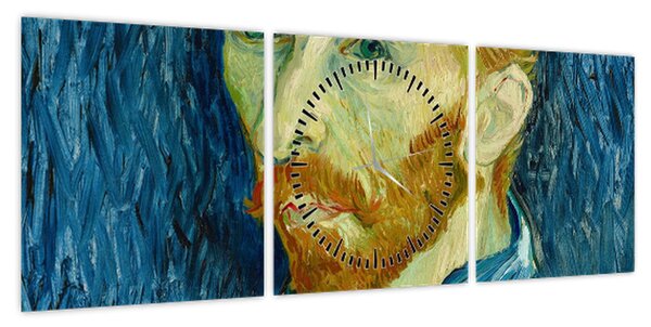 Obraz - Vincent van Gogh, Self-Portrait, reprodukcje (z zegarem) (90x30 cm)