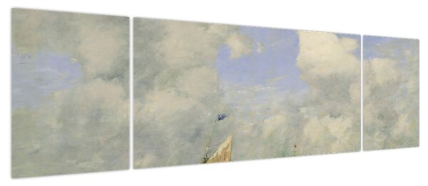 Obraz - Eugène Boudin, Ships and Sailing Boats Leaving Le Havre, reprodukcje (170x50 cm)
