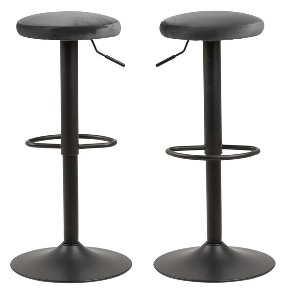 Szary tapicerowany hoker z regulowaną wysokością (wysokość siedziska 62 cm) Finch – Actona