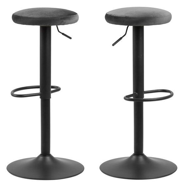 Szary tapicerowany hoker z regulowaną wysokością (wysokość siedziska 62 cm) Finch – Actona