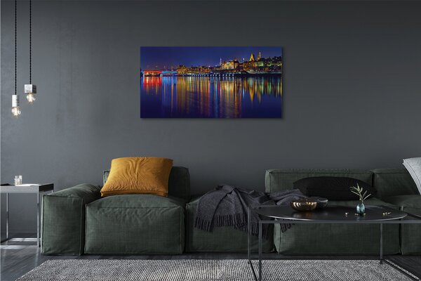 Obraz canvas na ścianę Nocny Most nad Wisłą