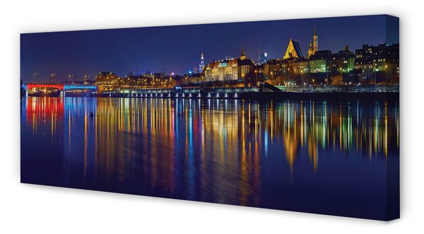 Obraz canvas na ścianę Nocny Most nad Wisłą