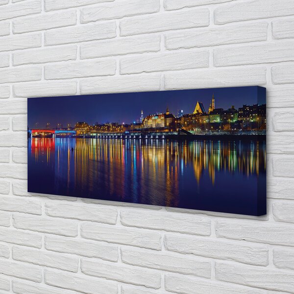 Obraz canvas na ścianę Nocny Most nad Wisłą
