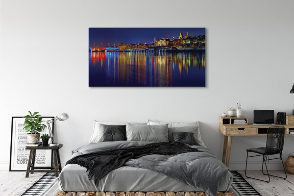 Obraz canvas na ścianę Nocny Most nad Wisłą