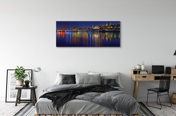 Obraz canvas na ścianę Nocny Most nad Wisłą