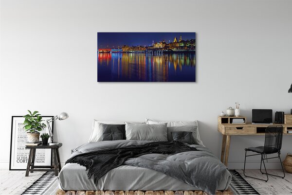 Obraz canvas na ścianę Nocny Most nad Wisłą