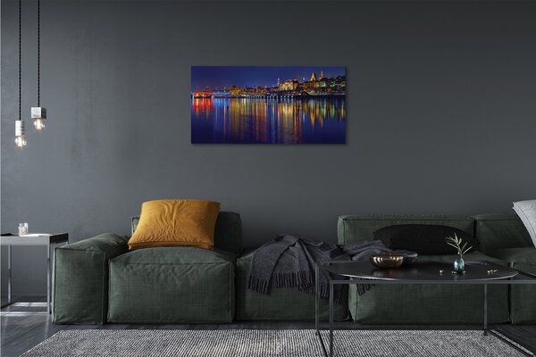 Obraz canvas na ścianę Nocny Most nad Wisłą