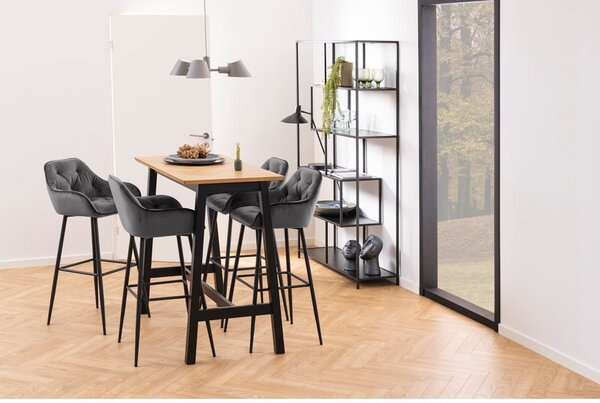 Czarny regał w dekorze jesionu 114x185 cm Seaford – Actona