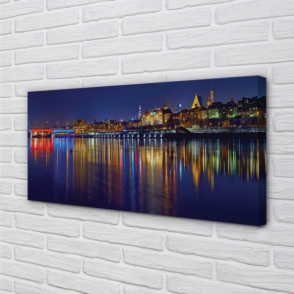 Obraz canvas na ścianę Nocny Most nad Wisłą