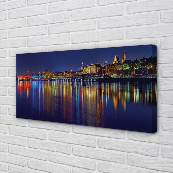 Obraz canvas na ścianę Nocny Most nad Wisłą