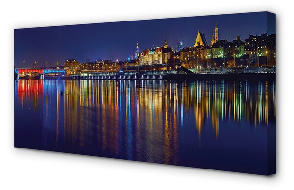Obraz canvas na ścianę Nocny Most nad Wisłą
