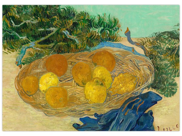 Obraz - Vincent van Gogh, Still Life of Oranges and Lemons with Blue Gloves, reprodukcje (70x50 cm)