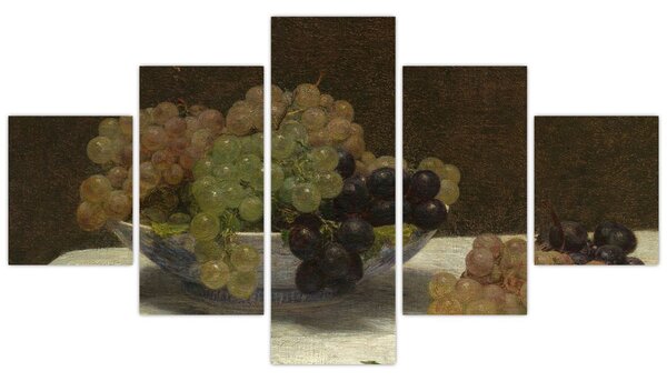 Obraz - Henri Fantin-Latour, Still Life with Grapes and a Carnation, reprodukcje (125x70 cm)