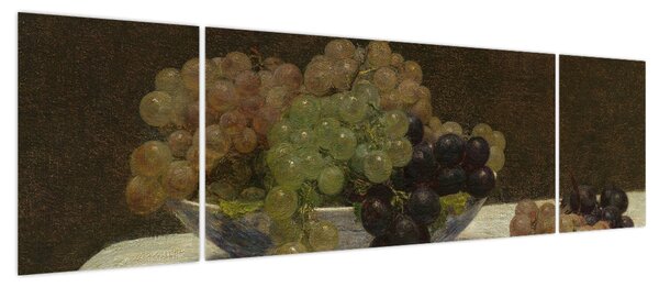 Obraz - Henri Fantin-Latour, Still Life with Grapes and a Carnation, reprodukcje (170x50 cm)