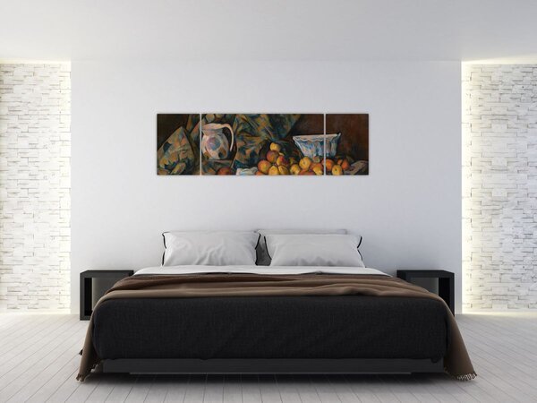 Obraz - Paul Cézanne, Still Life with Apples and Peaches, reprodukcje (170x50 cm)