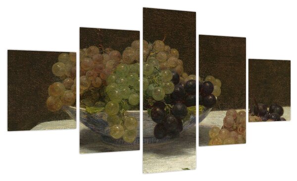 Obraz - Henri Fantin-Latour, Still Life with Grapes and a Carnation, reprodukcje (125x70 cm)