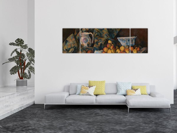 Obraz - Paul Cézanne, Still Life with Apples and Peaches, reprodukcje (170x50 cm)