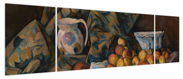 Obraz - Paul Cézanne, Still Life with Apples and Peaches, reprodukcje (170x50 cm)