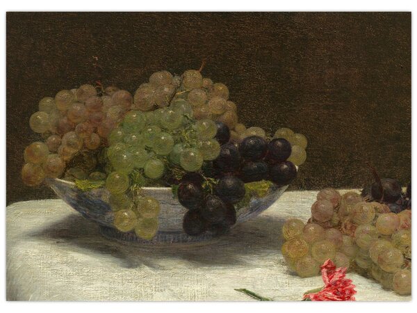 Obraz - Henri Fantin-Latour, Still Life with Grapes and a Carnation, reprodukcje (70x50 cm)