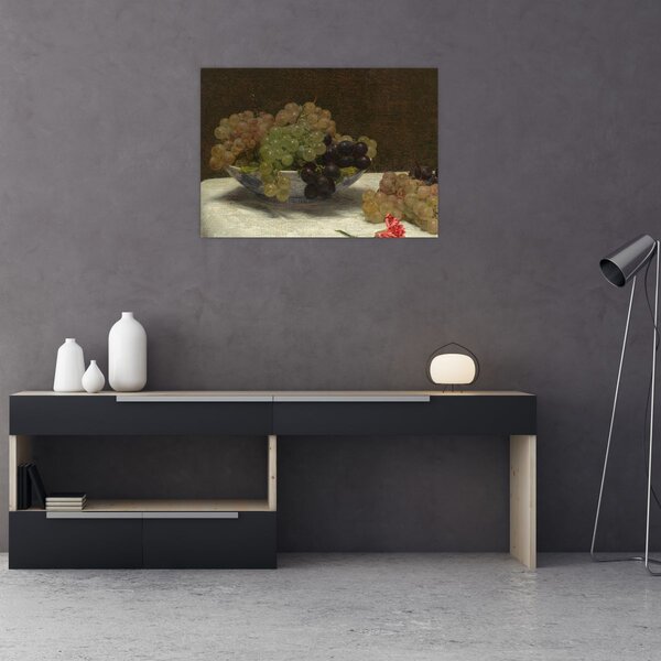 Obraz - Henri Fantin-Latour, Still Life with Grapes and a Carnation, reprodukcje (70x50 cm)