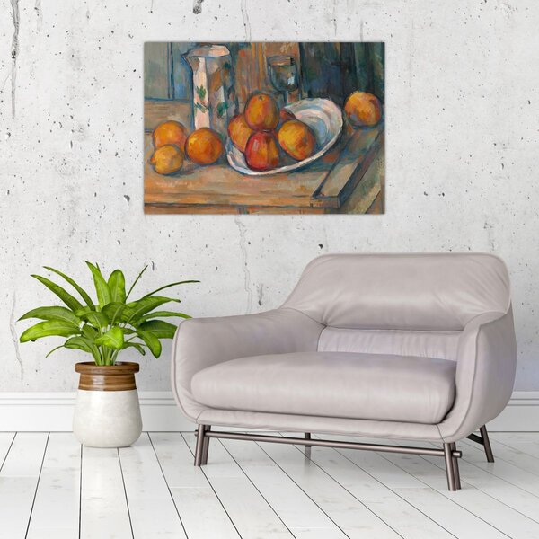 Obraz - Paul Cézanne, Still Life with Milk Jug and Fruit, reprodukcje (70x50 cm)