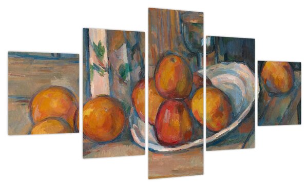 Obraz - Paul Cézanne, Still Life with Milk Jug and Fruit, reprodukcje (125x70 cm)
