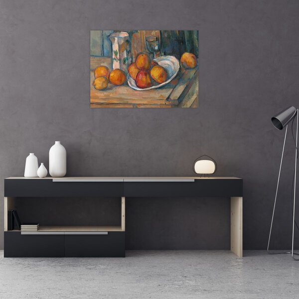Obraz - Paul Cézanne, Still Life with Milk Jug and Fruit, reprodukcje (70x50 cm)