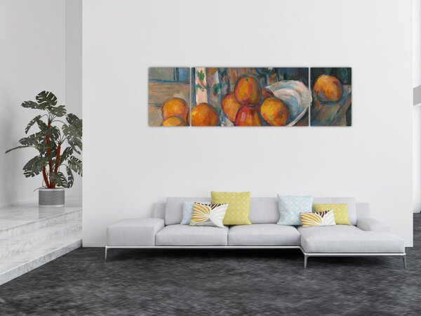 Obraz - Paul Cézanne, Still Life with Milk Jug and Fruit, reprodukcje (170x50 cm)