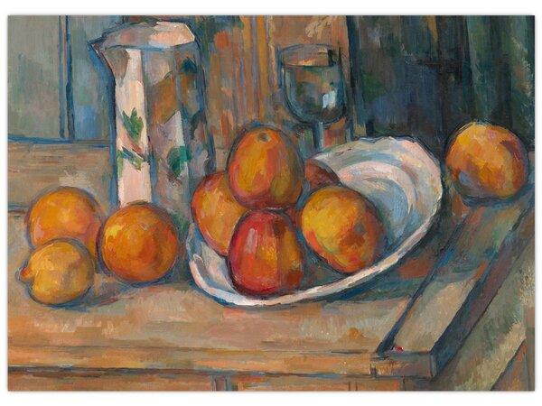 Obraz - Paul Cézanne, Still Life with Milk Jug and Fruit, reprodukcje (70x50 cm)