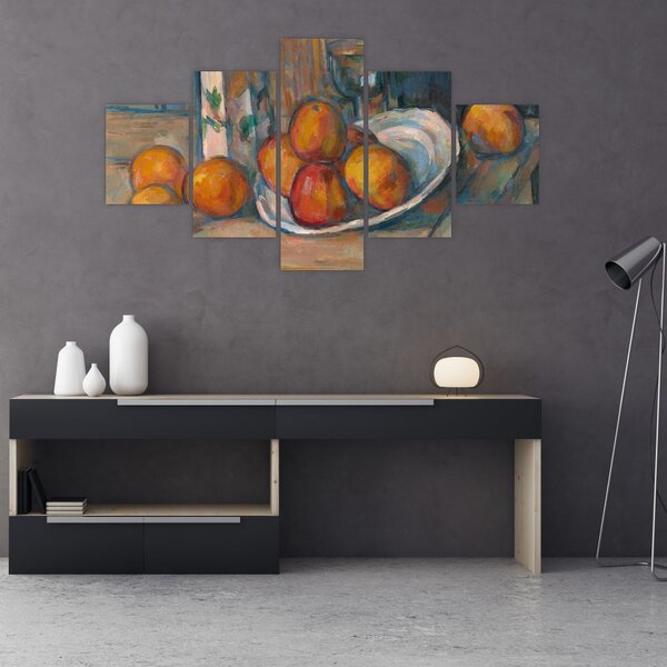 Obraz - Paul Cézanne, Still Life with Milk Jug and Fruit, reprodukcje (125x70 cm)